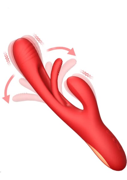 Pembe Tilki Modern 3 Modlu Rabbit Vibrator Kırmızı