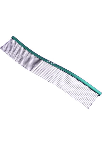22CM Pet S Tipi Tarak Profesyonel Paslanmaz Çelik Pet Bakım Tarağı Yoğun Seyrek Dişler Köpek Kedi Temizleme Fırçası Tüy Alma Tarağı Renk: Eliptik Yeşil / Boyut: 22CM (Yurt Dışından)