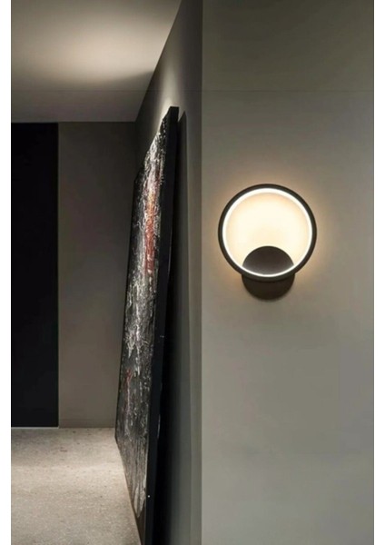 Aura Modern Tasarım Siyah Renk Gün Işığı Ledli Hol - Banyo - Mutfak - Salon LED Duvar Aplik
