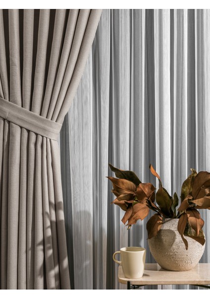 Sık Pileli Flex Keten Kumaştan Fon Perde 1x3 V43596 Tek Kanat fiyatları