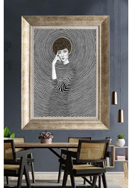 Gümüş Çerçeveli Paspartulu Tablo DS943