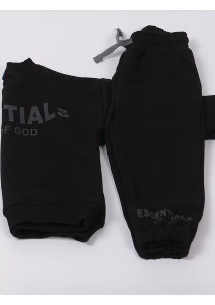 Unisex Siyah Essentials Çocuk Altüst Takım