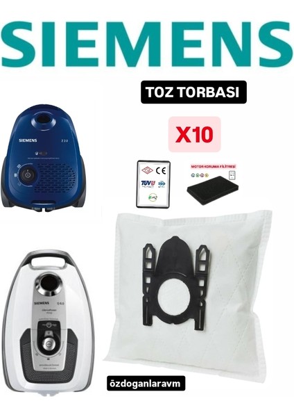 Sıemens Süpürgesi Senretik Bez Toz Torbası 10 Adet Motor Filitreli