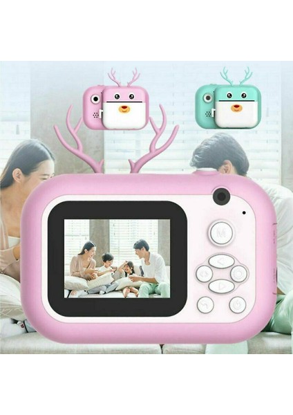 Cmr 34 Çocuklar Için Anında Baskı Yapan Kamera, 1080P Çift Lens Renkli Ekran, Çocuklar Için fırsatları
