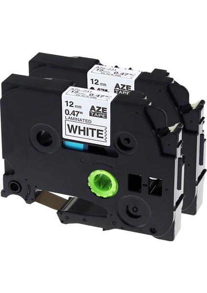 PT2450 PT2460 PT2730 Stili 2pk Uyumlu Brother TZ-231 P-Touch Siyah Beyaz Etiket Şeridi x 8m TZE-231 (Yurt Dışından)