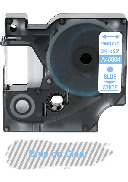 45804 Beyaz Üzerine Mavi Stil 19 mm Dymo D1 Etiket Şeridi Label Manager Siyah Beyaz Uyumlu (Yurt Dışından)