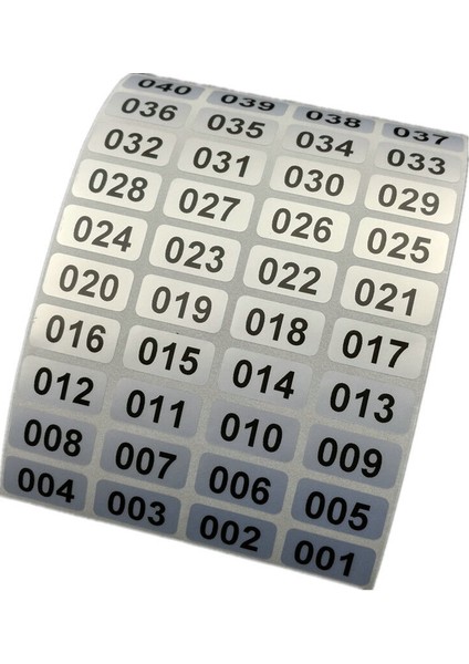 Gümüş Etiketler Üzerinde Su Geçirmez Ardışık Numaralı Envanter Etiketleri (Yurt Dışından)