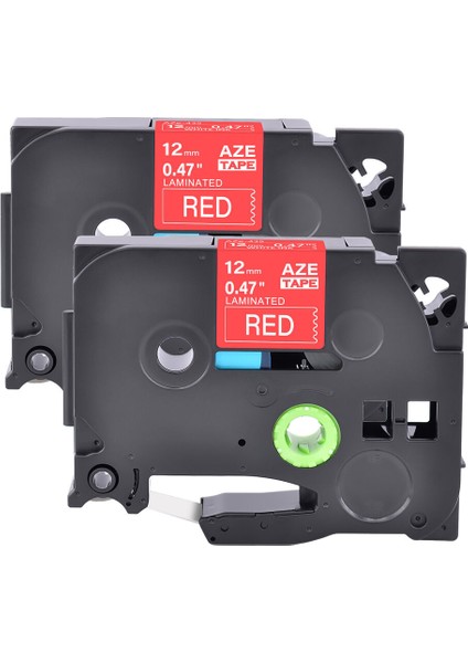 Brother P-Touch PT-E200 TZ-435 Tze- 2pk 12MM Beyaz Üzeri Kırmızı Bant Etiketi (Yurt Dışından)