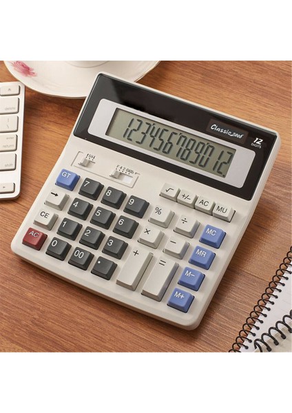 Çift Güç Masaüstü Hesap Makinesi Büyük Ekranlı Ofis Iş Için - Türkçe (Yurt Dışından)