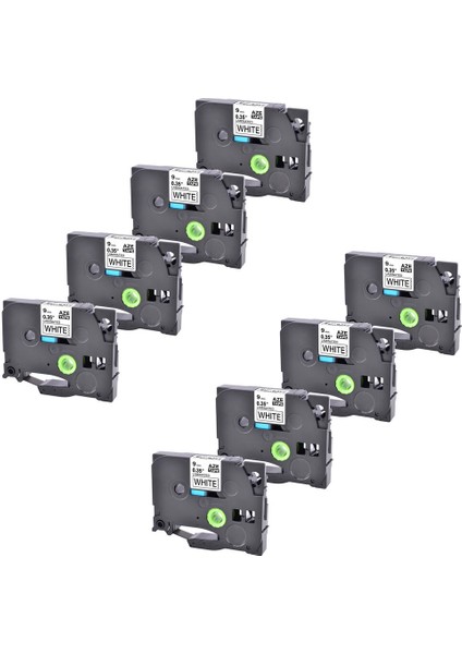 Brother 8pk TZ-221 PTD400 Siyah Beyaz Etiket Şeridi 0.35 ile Uyumlu (Yurt Dışından)