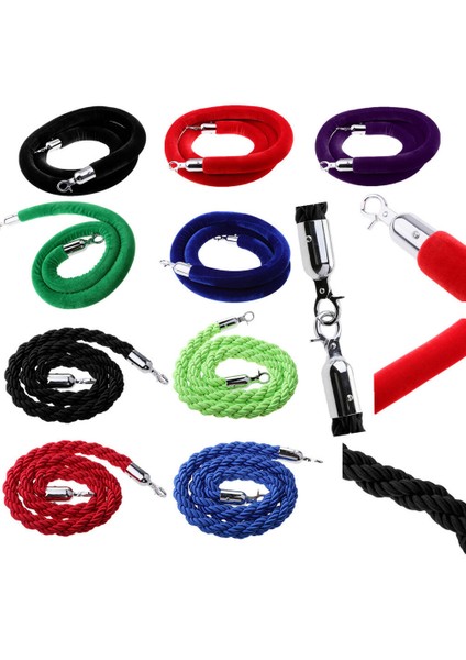 Bükülmüş 2m Mavi 6 Renkli Kıvrımlı Kadife Halat Kalabalık Kontrol Kordon Direği Sıra Bariyeri (Yurt Dışından) fiyatları