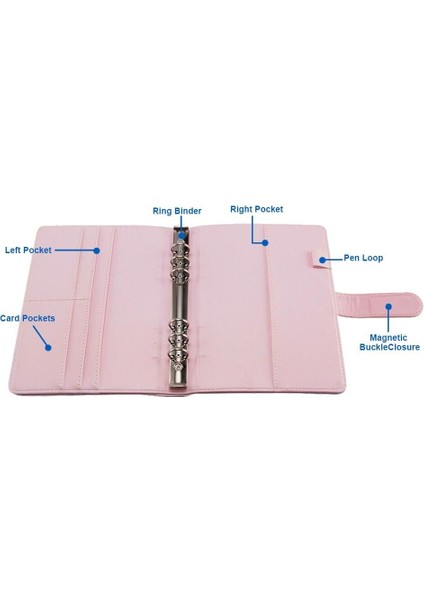 Pembe A5 Deri Spiral Ciltli Defter Macaron Renk Ajanda Planlayıcı Günlük (Yurt Dışından)