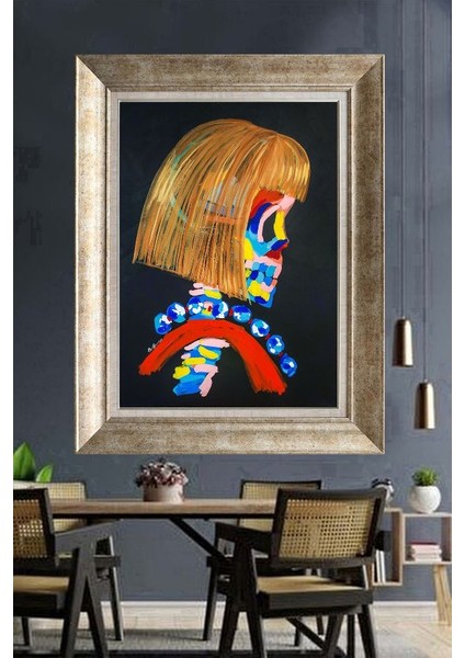 Gümüş Çerçeveli Paspartulu Tablo DS617