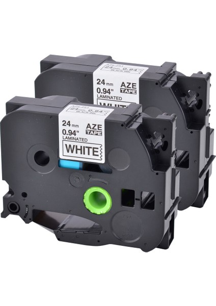 Brother TZ-251 Tze P-Touch Için 2pk Siyah Beyaz Etiket Şeritleri (Yurt Dışından)