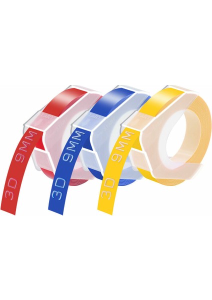 Kırmızı Mavi Sarı Dymo Organizer Xpress Pro Kabartma Etiket Makinesi Için 9mm 3D Kabartma Bantları (Yurt Dışından)