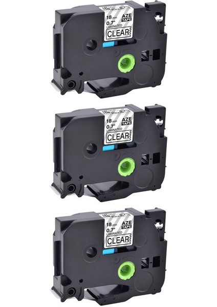 Brother TZ-141 TZE141 PT-D450 Etiket Yazıcısı Için Şeffaf Zeminde Siyah 3'lü Bant Paketi (Yurt Dışından)