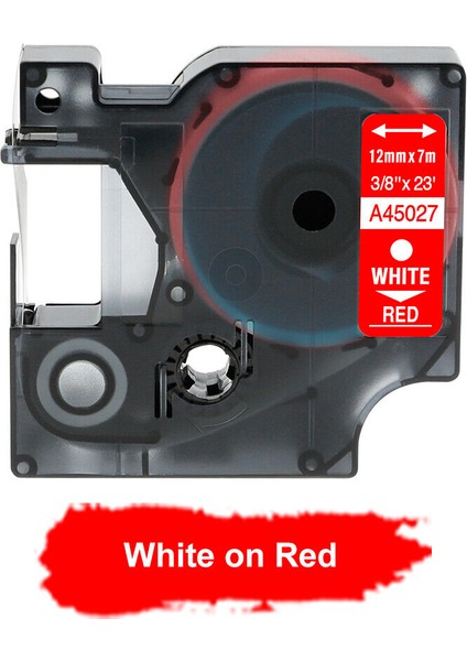 45027 Beyaz Üzerine Kırmızı Stil 12 mm Dymo D1 Etiket Makinesi ile Uyumlu Bant mm - Türkçe (Yurt Dışından)
