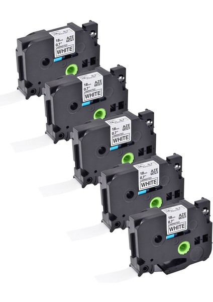 Brother P-Touch PT-D600 TZE-241 TZ-241 Etiket Şeridi Siyah Beyaz 18MM*8M Için 5 Paket (Yurt Dışından)