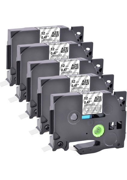 Brother TZ135 TZ-135 P-Touch Ptsc Için Beyaz Üzeri Saydam Etiket Şeridi 5 Paket (Yurt Dışından)