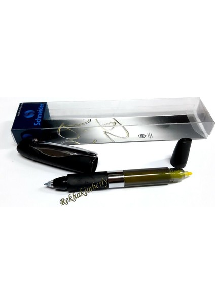 Schneider Id-Duo Mavi Mürekkepli Rollerball M & Sarı Fluoresan Kalemtıraş 2mm Almanya (Yurt Dışından)