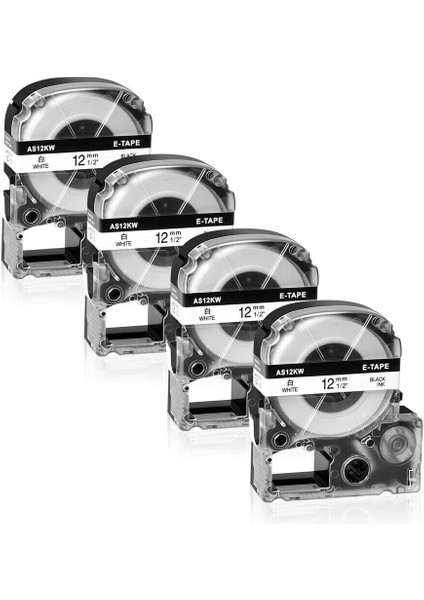 4pk Siyah Beyaz Etiket King Jim SS12KW AS12KW Epson Bant Uyumlu -Amac: Türkçe Dilinde Yalnızca Başlık Sonucunu Yanıtlamanız Yeterlidir. (Yurt Dışından)