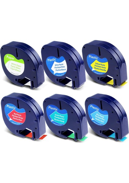 6 Renk Karışımı Stili 6 Pc Dymo Letraag L Uyumlu Etiket Aparatı - Ape Uyumlu (Yurt Dışından)