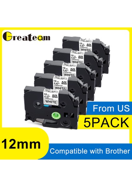 5 Adet Brother P-Touch TZE-231 Tz Siyah Beyaz Standart Lamine Bant (Yurt Dışından) fiyatları