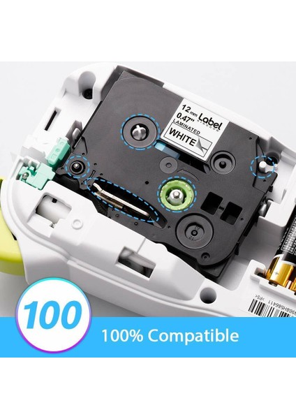 5 Adet Brother P-Touch TZE-231 Tz Siyah Beyaz Standart Lamine Bant (Yurt Dışından) modelleri