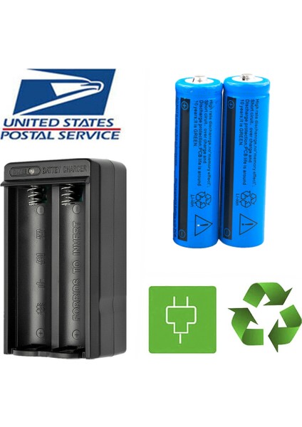 2 Adet 3.7V Şarj Edilebilir Pil ve Şarj Cihazı ile Lazer Işaretçi Kalem (Yurt Dışından)
