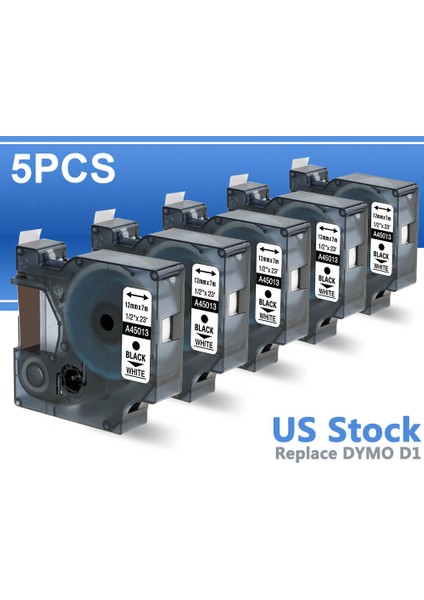 Dymo D1 S Etiket Şerit Kaseti Siyah Beyaz Uyumlu (Yurt Dışından)