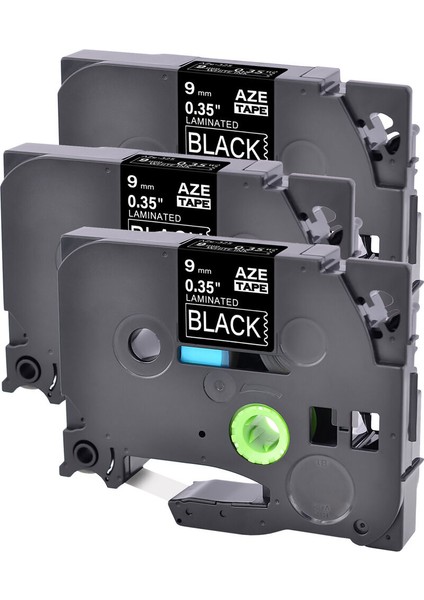Brother P-Touch Tz Tze T-D400 Etiket Yazıcısı Için Siyah Üzeri Beyaz 9mm Bant 3'lü Paket (Yurt Dışından)