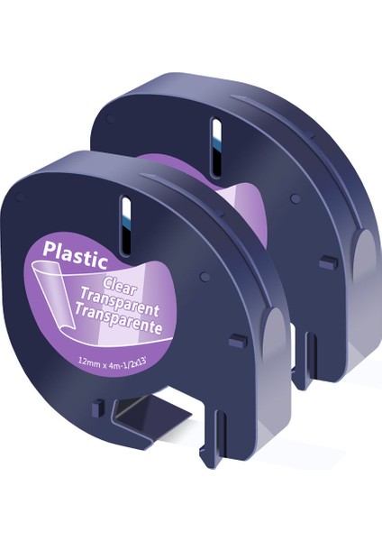 2 Pk Etiket Şeridi Dymo Letratag Plastik Plus Için Siyah Şeffaf '' (Yurt Dışından)