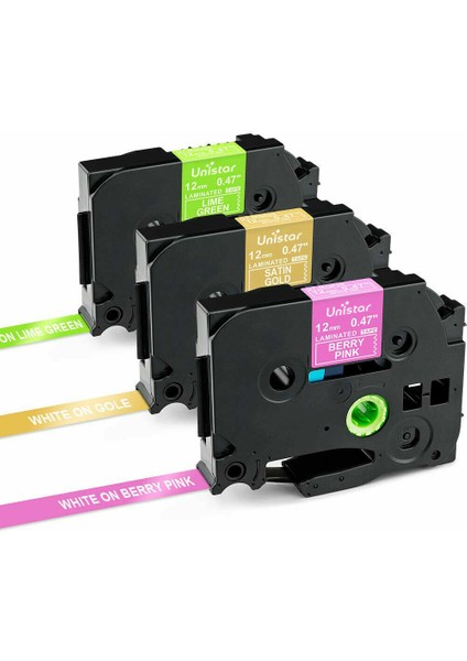 3pk TZE-MQG35 Tzemqkgoldgree<wbr>n Ptouch Brother Etiket Makinesi Bant Uygun - (Yurt Dışından)