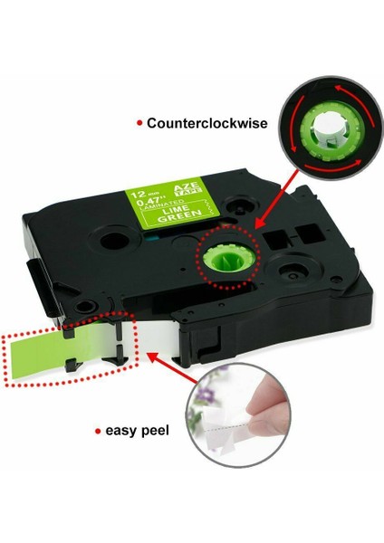 3pk TZE-MQG35 Tzemqkgoldgree<wbr>n Ptouch Brother Etiket Makinesi Bant Uygun - (Yurt Dışından) modelleri