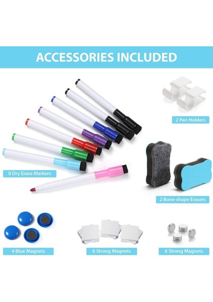 2 Paket Küçük Kuru Silinebilir Beyaz Tahta 11 x 14 Çift Taraflı Manyetik Beyaz Tahta (Yurt Dışından) fiyatları