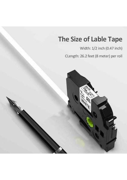 Brother Ptouch Için Uyumlu TZ-231 TZE-231 PT-D210 Etiket Yazıcı Bantı, Beyaz (Yurt Dışından) modelleri