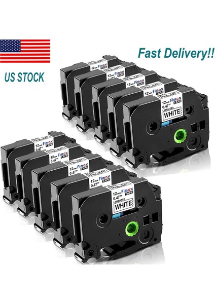 Brother P-Touch Pt-D Uyumlu 10PK Siyah Beyaz Etiket Şeridi TZETZ231 (Yurt Dışından)