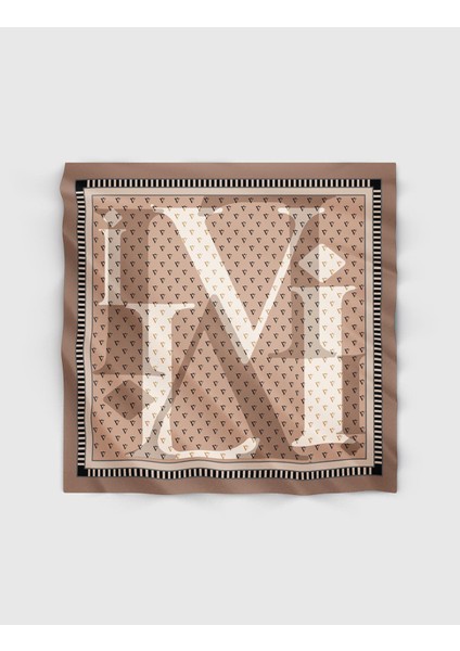 Hjo Kadın Eşarp Kahverengi Bej Krem İpek Twill fırsatları