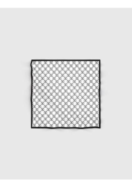 Pori Kadın Bandana Beyaz Siyah İpek Twill fırsatları