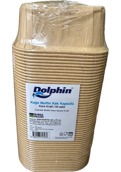 Muffin Kare Kağıt Kraft Sarı Kek Kalıbı - 50 Adetlik 1 Paket