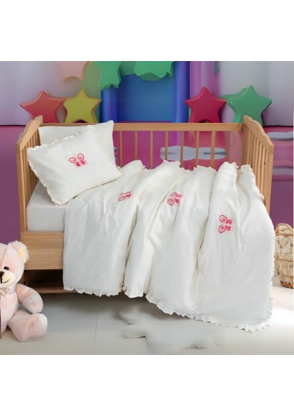 %100 Pamuk Nakışlı Bebek Nevresim Takımı