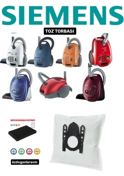 Sıemens Süpürge Senretik Bez Toz Torbası 10 Adet Motor Filitreli