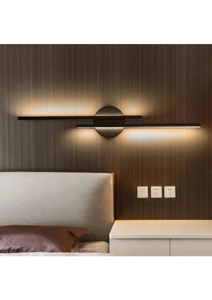 Sare Aplik Modern Tasarım Siyah Renk Gün Işığı Ledli Banyo - Mutfak - Salon LED Duvar Aplik