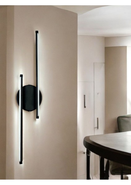 Sare Aplik Modern Tasarım Siyah Renk Gün Işığı Ledli Banyo - Mutfak - Salon LED Duvar Aplik