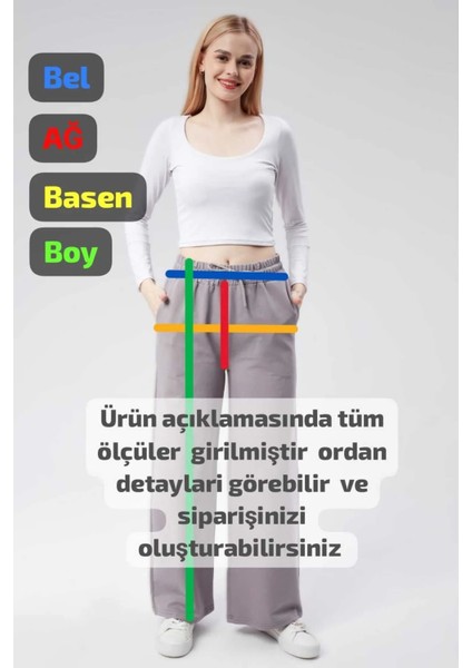 Kadın Yüksek Bel Bol Paça Salaş Eşofman Altı