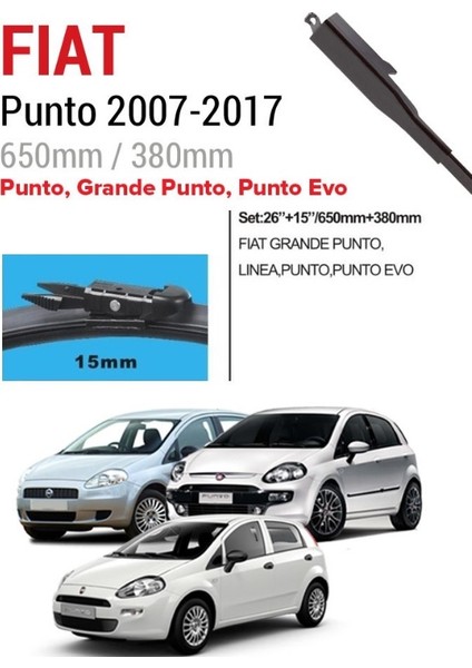 Fiat Punto Grande Punto Evo Ön Cam Muz Silecek Takımı (2007-2017)