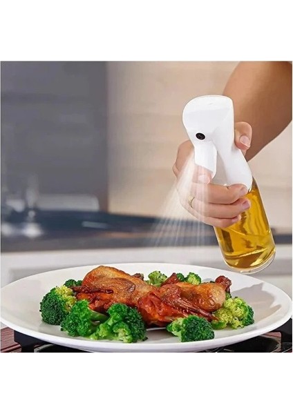Kısmet Yemeklik Yağ Spreyi Airfryer Yağdanlık Zeytinyağı ve Limon Yağı Sprey Şişesi Sosluk