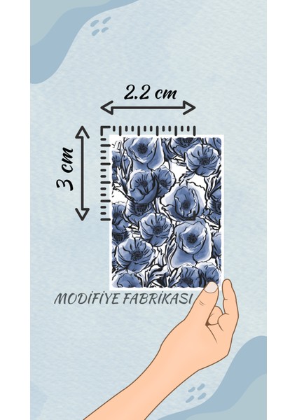 Uv Baskılı Blue Vintage Çiçek Temalı Pul Sticker Planner Ajanda Bullet Journal Için Uygundur