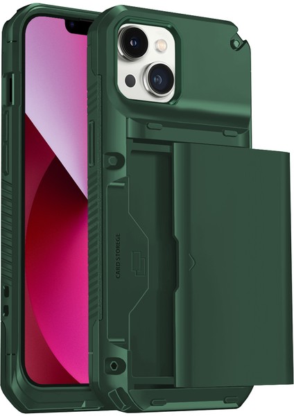 Apple iPhone 13 Slide Armor Kılıf Dark Green