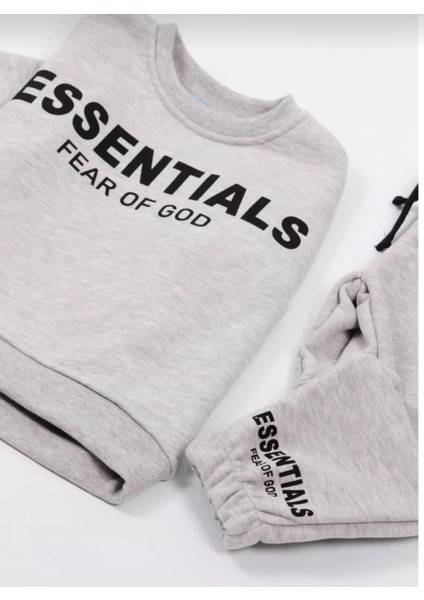 Unisex Gri Essentials Çocuk Altüst Takım